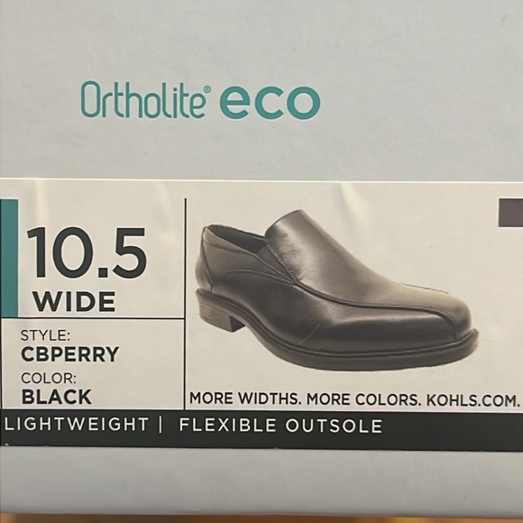 Croft& Barrow men’s ortholite eco black slip on dress shoes size 10.5 wide .